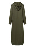Muslim Dress Women Sweatshirt Dress Stylish Hoodies Long Sleeve Maxi Dress Female Casual Solid Hooded Vestidos Robe S-3XL