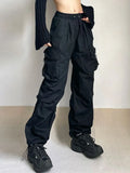 Harajuku Oversized Cargo Parachute Pants Women Streetwear Vintage Y2k Hip Hop Wide Leg Joggers Baggy Sweatpants Techwear