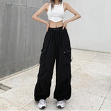 Y2K Women Streetwear Cargo Korean Harajuku Baggy Parachute Pants for Men Sweatpants Wide Leg Joggers Trousers Clothes