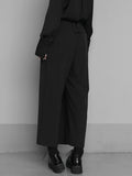 High Elastic Waist Black Brief Pleated Long Trousers New Loose Fit Pants Women Fashion Tide Spring Autumn