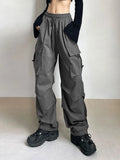Harajuku Oversized Cargo Parachute Pants Women Streetwear Vintage Y2k Hip Hop Wide Leg Joggers Baggy Sweatpants Techwear