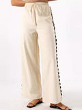 Ruffle Sling Top Two Piece Set Women Elegant Stripe Sleeveless Top Wide Leg Pants Female Suit Summer High Waist Lady Suits