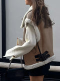 Women Autumn Faux Fur Vest Coat Warm Vintage Female Vests Coat Nude Zipper Sleeveless Jacket New in Outerwears