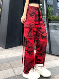 Y2k Vintage Camouflage Cargo Pants Women Hipppie Kpop Oversize Baggy Sweatpants Harajuku Streetwear Wide Leg Trousers