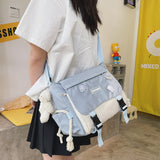 Darianrojas Korean Fashion Casual Big Bag Student School Bags for Teenage Girls Messenger Bag Shoulder Bag Crossbody Bags Women