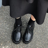 Darianrojas Black Chunky Platform Heels Mary Jane Shoes Lolita Platform Shoes Oxfords Women School Uniform Student Shoes Girls Kawaii Pumps