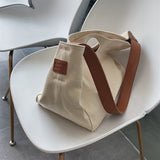 Darianrojas Canvas Bag Female New Trendy Fashion Korean Version of The Wild Portable Canvas Bag Casual One-shoulder Messenger Bag