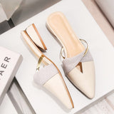 Darianrojas New Summer Flats Lady Sandals Slippers Soild Color Slip on Pointed Toe Women Mules Outdoor Slipper Shoes Woman Slides