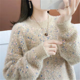 Darianrojas  -  holiday outfits Autumn Winter Sweater Imitation Mink Velvet Long-sleeved Casual Bottoming Shirt Top New Korean Women's Pullover Female