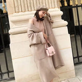 Darianrojas  - holiday outfits Women Autumn Winter Thick Cozy Loose Long Sweater Coat Full Sleeve Knitted Cardigan Jacket Open Stitch Overcoat