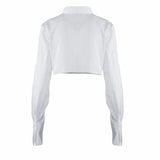 Darianrojas  - holiday outfits Women Long Sleeve Korean K-POP Shirt Spring Fashion Ladies Club Street Sexy Short White Top Blouse