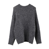 2000s fashion [Popular Online] Alpaca Velvet Soft Glutinous Sweater 2024 Winter New Korean Style Minimalist Long Sleeve Sweater 