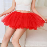 high-end short mesh tutu skirt adult A-line pleated sexy hot girl pure desire tutu skirt