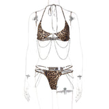 new fashion sexy tether chain bikini swimsuit two-piece suit foreign trade