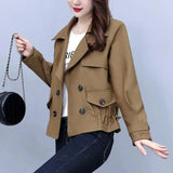 New Spring Autumn Women Jacket Long Sleeve Casual Windbreaker Loose Pocket Outerwear Lightweight Basic Coat Overcoat