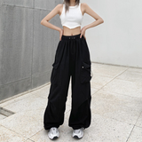 Y2K Women Streetwear Cargo Korean Harajuku Baggy Parachute Pants for Men Sweatpants Wide Leg Joggers Trousers Clothes