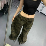 Darianrojas  -  Women American Vintage Grunge Y2k Japanese Streetwear Baggy Camouflage Denim Pants Long Trousers 2000s Aesthetic Harajuku Jean