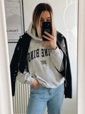 Letter Printed Hoodies Sweatshirts Women Spring Autumn Vintage Loose Hooded Sweatshirt Female Fashion Pullovers Tops