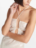 Women Sexy White Transparent Halter Dress Fashion Sleeveless Hollow Out Split Vestidos Female 2024 Banquet Party Beach Dresses