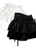Trendy Sweet Bandage Bow Women Skirts Korean Y2k A-line Pleated Mini Skirt High Waist Slim Streetwear Fashion Faldas Aesthetic