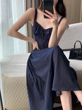 Sexy Suspender Midi Dresses for Women 2023 New Summer French Elegant Party Sleeveless Vestidos Female Holiday Casual Clothes