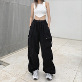 Y2K Women Streetwear Cargo Korean Harajuku Baggy Parachute Pants for Men Sweatpants Wide Leg Joggers Trousers Clothes