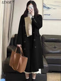 Women Long Woolen Windbreaker Coat Korean Loose Fashion Single-breasted Lapel Coats Female Autumn Winter Warm Lady Overcoats