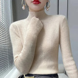 Darianrojas  -  Solid Sweater Women Half Turtleneck Knitted Pullovers Harajuku Korean Thick Knitwear Autumn Winter Fashion Slim Jumpers