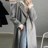 Darianrojas  -  Autumn/Winter New Women's Woolen Coat Loose Commuter Casual Splice Oversize Double Sided Woolen Coat