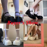 Darianrojas  -  Black Super High Heels Mary Jane Shoes Women Goth Chunky Platform Pumps Woman Plus Size Ankle Buckle Party Lolita Shoes 42