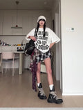 Summer Women E-girl Fashion Gothic Plaid Mini Patchwork Irregular Skirt 2000s Aesthetic Y2k Streetwear Harajuku Cyber Punk Hot