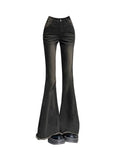 Darianrojas  -  American Retro Bell Bottoms Low Waist Slim Women Fashion Black E-Girl Denim Pant Hiphop High Street Flare Jeans Y2K Streetwear