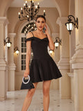 Black Elegant Party Dresses for Women 2023 Mini Off The Shoulder Birthday Dress Sexy One-piece Strap Women's Clothing