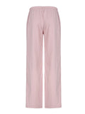 Pink Solid Loose Casual Woven Straight Leg Pants Women Drawstring Low Waist Y2K Baggy Jogging Trousers