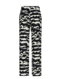 Sweetown Zebra Stripe Knitted Straight Pants Women Drawstring Elastic Waist Casual Loose Baggy Trousers Boho Vacation Outfits