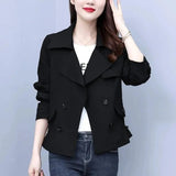 New Spring Autumn Women Jacket Long Sleeve Casual Windbreaker Loose Pocket Outerwear Lightweight Basic Coat Overcoat