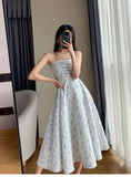 White Midi Dresses for Women New Summer French Style Luxury Look Slim Embossing Clothes Female Vintage Evening Party Dress