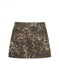 High Quality Camel Leopard Skirt Daily Women New Design Vintage Classical Cozy A-Line Skirt Spring Summer American Retro