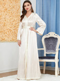 Muslim Abaya V Neck Split Party Dress Elegant Morocco Dress Women  Kaftan Turkey Arab Long Robe Vestidos Dubai Maxi Dresses