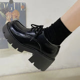 Darianrojas  -  Uniform Shoes Small Leather Shoes Female British Girl Japanese Wild Black Retro Mary Jane Shoes Lolita Platform Shoes Low Hee