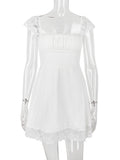 Sexy A Line White Dress Short Lace Holiday Club Party Dresses Casual Mini Sweet Back Lace Up Birthday Dresses for Women