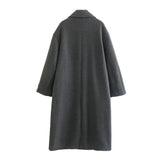 Darianrojas  -  New OuterwearChic Overcoat FashionWomen's Soft Oversized Woolen Coat Long SleeveFront Welt PocketsFemale