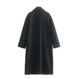 Darianrojas  -  New OuterwearChic Overcoat FashionWomen's Soft Oversized Woolen Coat Long SleeveFront Welt PocketsFemale