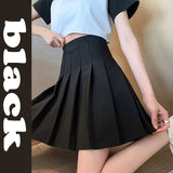 High Waist Pleated Skirt Women Preppy Style Zipper A Line Mini Skirts Woman Solid Color Summer Short Skirts Female