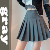 High Waist Pleated Skirt Women Preppy Style Zipper A Line Mini Skirts Woman Solid Color Summer Short Skirts Female