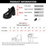 Darianrojas  -  Black Super High Heels Mary Jane Shoes Women Goth Chunky Platform Pumps Woman Plus Size Ankle Buckle Party Lolita Shoes 42