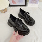 Darianrojas  -  Women Spring New Black Platform Flats Shoes Women Loafers Slip on Boat Shoes Designer Casual Leather Oxfords