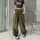 Y2K Women Streetwear Cargo Korean Harajuku Baggy Parachute Pants for Men Sweatpants Wide Leg Joggers Trousers Clothes