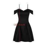 Black Elegant Party Dresses for Women 2023 Mini Off The Shoulder Birthday Dress Sexy One-piece Strap Women's Clothing