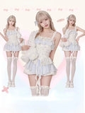 Darianrojas  -  Summer Kawaii Lolita 2 Piece Set Women Causal Slim Mini Dress + Cute High Waist Shorts Female  Japanese Style Sweet Suits